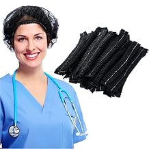 Handepo 500 Pieces Disposable Hair Nets Bulk Black Hair Nets 21 Inch Invisible Non Woven Clip Head Bouffant Caps Cover for Food Service Workers Women and Men Nurses LabsBlack