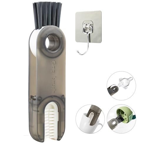 Grand Kitchen 3 in 1 Multifunctional Cleaning Brush - Cup Lid & Water Bottle Cleaning Tool (Gray)