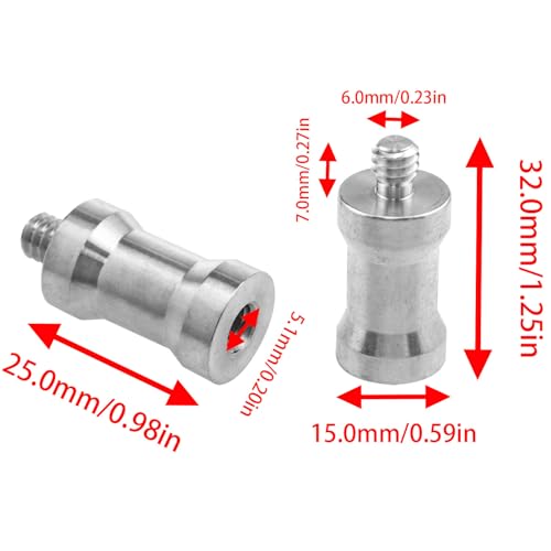 Zangc Hot/Cold Shoe Adapter 1/4 Female to Male Converters for Studio Light Holders and Flash Trigger Receivers 4PCS (1.25 \"x0.57inch)