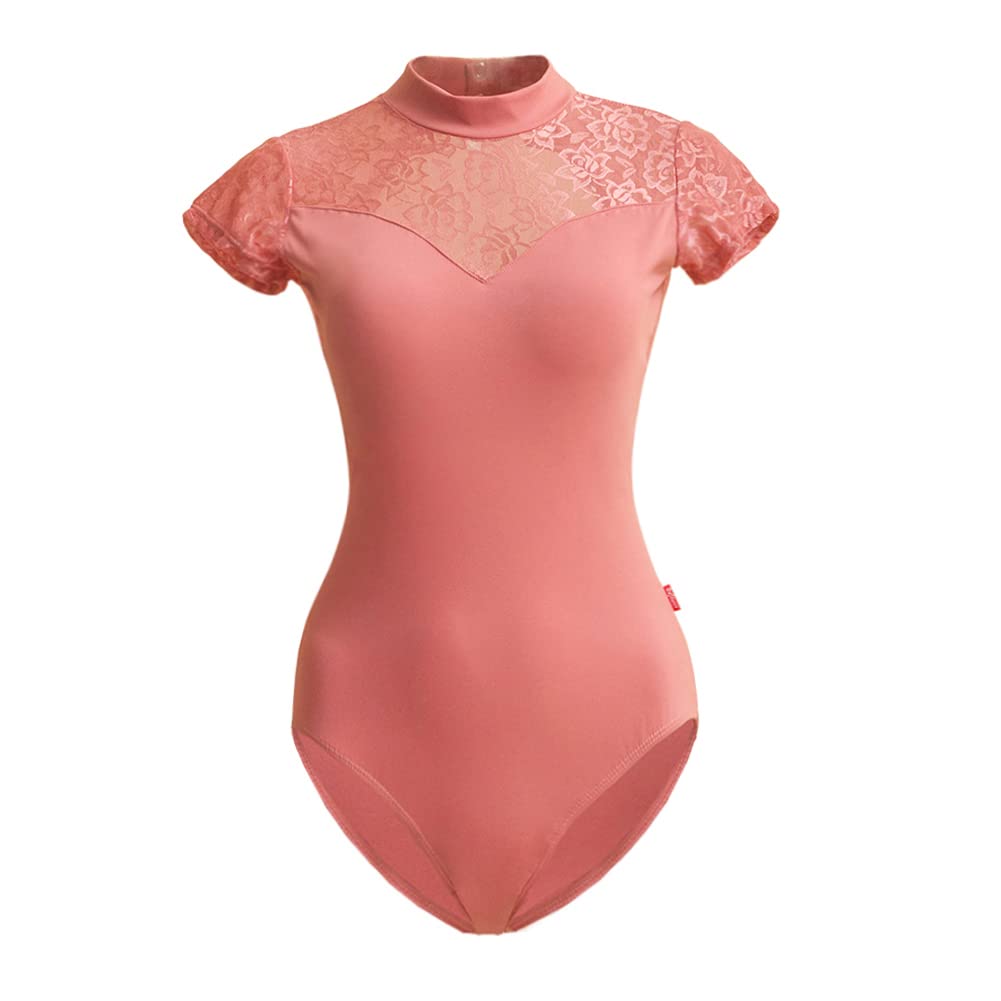 ROYAL SMEELA Spitze Ballett Trikot Damen Ballett Tanz Trikot Kurzarm Trikot Leotard Tanz Body Damen Ballettanzug tanztrikot Ballett Body für Frauen Balletttrikot sportbody tanztrikots ballettkleidung