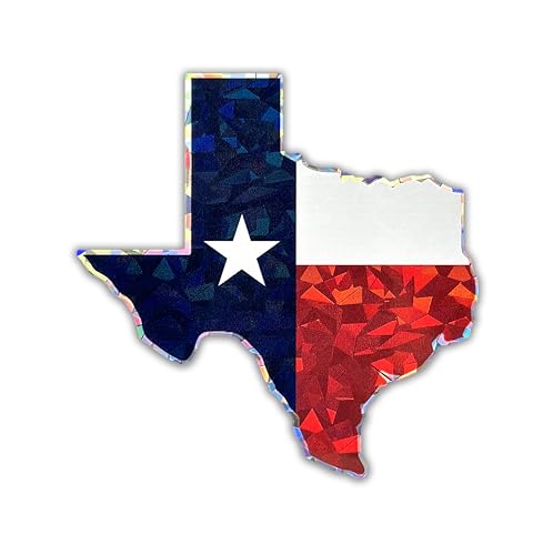 Elektroplate Shape of Texas State Flag Automotive Reflective Decal (3.25” x 3.25”) | Premium All-Weather Sticker for Car, Water Bottle, Laptop, Phone & More | Made in the USA