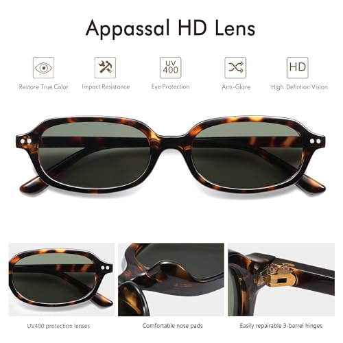 Retro Small Rectangle Sunglasses for Women Men Trendy Narrow Square Sunnies AP3729
