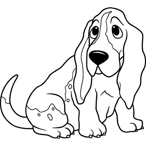 'Basset Hound' Rubber Stamp - Unmounted Design for Crafting & Scrapbooking, A7 (RS00003887)