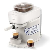 Philips Baristina Espressomaschine mit Bean swap - Mahlt, tampt & brüht automatisch, Dualer Bohnenbehälter, 16 bar, Einfache Reinigung, Espresso & Café Crema, naturweiß/weißer Siebträger (BAR320/00) – Ansicht 1
