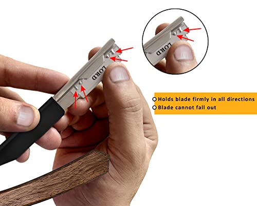 Beauticone Straight Razor | Professional Barber Razor For Men With 100 Single Edge Blades | Straight Edge Razor │Slide-Out Design (Rose Wooden Slide-Out Razor With Black Blade Holder) #TOP2