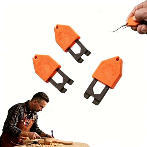 Chalk Line Anchor Hook Tool, No-Nail Spring Loaded Rope Anchor Hook, One Handed Portable Chalk Line Clip for Framing Carpentry Flooring Layout（3pcs） image 3