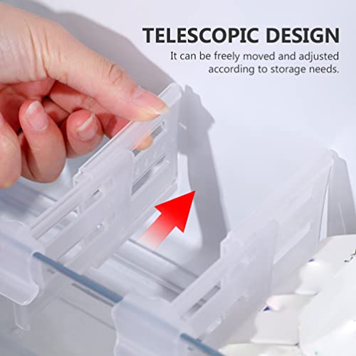 Luxshiny Adjustable Transparent Fridge Door Shelf Di 12PCS Transparent Refrigerator Divider Adjustable Fridge Organisers Refrigerator Dividers Organizer for Dressing Table Kitchen Storage - Image 4