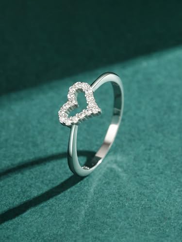 1pc Sparkle Love Heart Engagement Ring Wedding Band For Women Sterling Silver Promise Ring Eternity Ring Fine Jewelry Gift