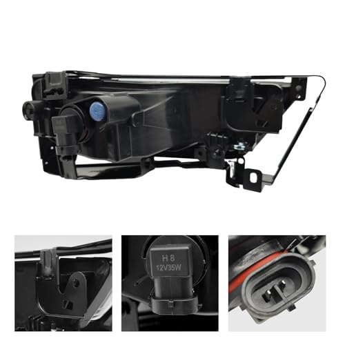 Fog Lights Compatible with Honda Accord 2013 2014 2015 4-door Sedan with H8 12V 55W Halogen Bulbs (Clear Lens) - Image 6