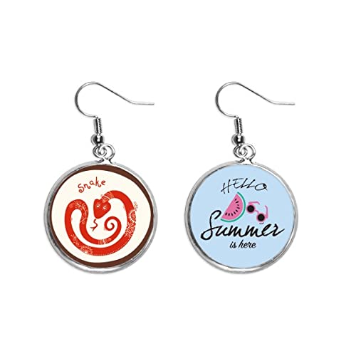 Pendientes de sandía del Zodiaco Chino rojo ligeros que no dañan el lóbulo