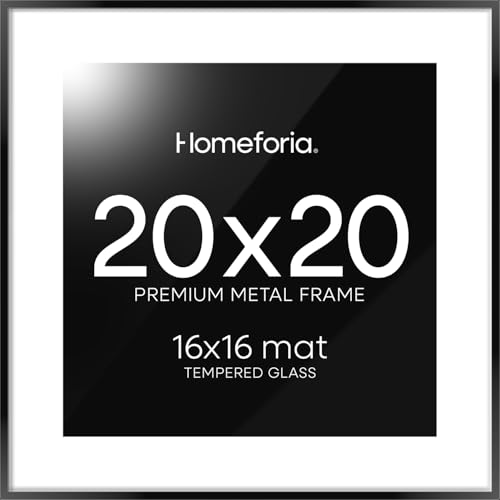 Homeforia 20x20 Picture Frame Black, High End Metal...