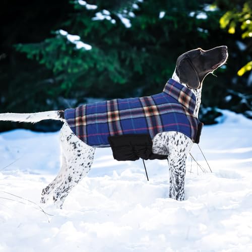 Image of Kuoser Waterproof Dog Coat, Warm Reversible Dog Jacket with Leash Hole