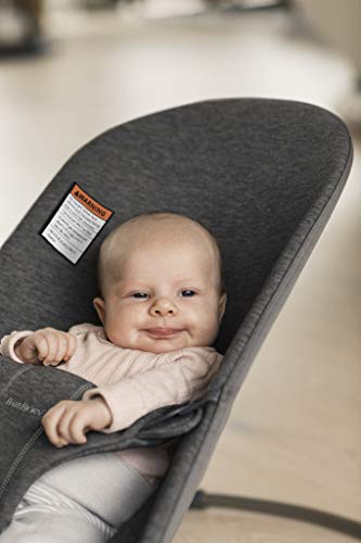Image of BabyBjorn Bouncer Bliss, Charcoal Gray, 3D Jersey 2-in-1 Adjustable Baby Bouncer Seat and Toddler Chair, Newborn to Toddler (8-29 lbs), 4 Positions, Lightweight & Portable