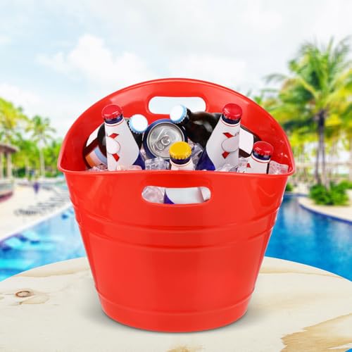 Patelai 6 Pcs Ice Buckets Bulk, Plastic Ice Buckets with Handles, Oval Storage Tub, Large Capacity Drink Tub for Party Bar Wine Beer Champagne Beverage Bottle Cooler(18 Liter,Multicolor) by Patelai - Image 3