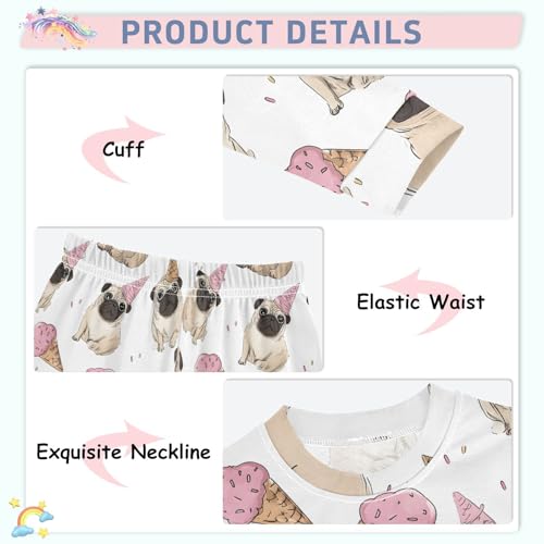 Cartoon Pajamas Set Fadou Ice Cream Pattern Long Sleeve PJs Cotton Jammies Sleepwear Top and Pants4