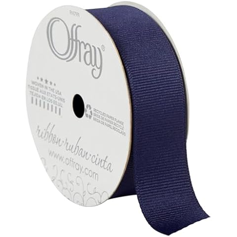 Offray 153817 7/8" Wide Grosgrain Craft and Decorative Ribbon, 21-Foot Spool, Navy Blue Cover