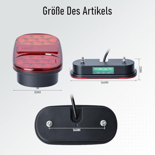 APIELE 2 Stück LED Anhänger Rückleuchten 12V 24V Wasserdicht Bremsleuchte Für Lkw PKW Wohnwagen Traktor