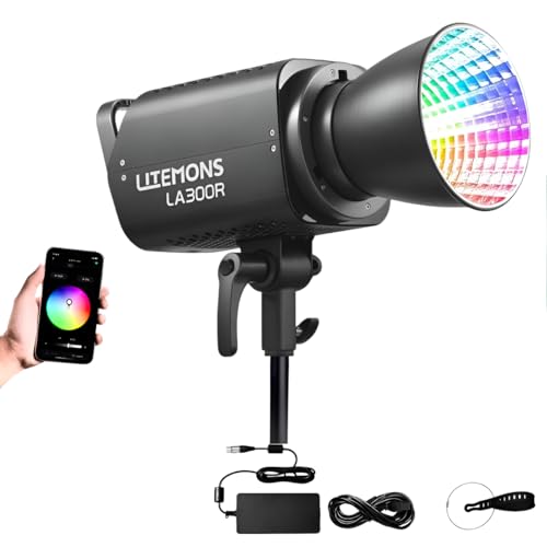 Image of Godox Litemons LA300R Studio RGB Video Light | 330W LED Photography Light 1800-10000K CRI95+ Bowens Mount APP Control with Reflector 14 Effects for Studio Live Streaming Photography - Black