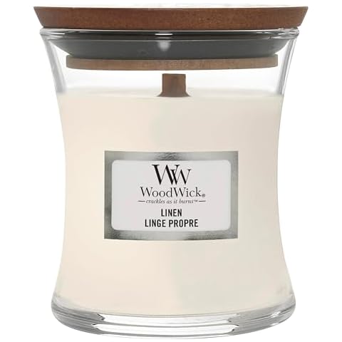 WoodWick Mini Hourglass Candle with Linen Scent Cover