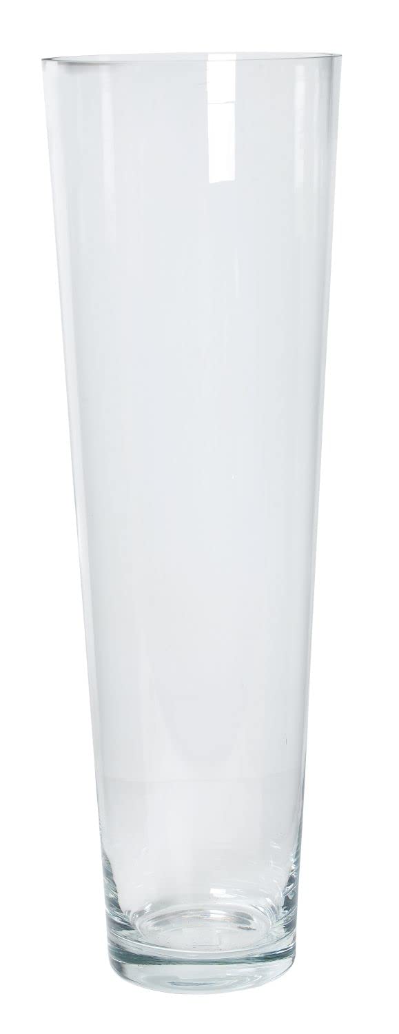 INNA-Glas Jarrón de Suelo Eric, Transparente, 70cm, Ø 22,5cm | Embudo - Redondo - Florero de Cristal - Vasija para el Suelo