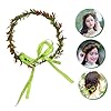 VICASKY 4 Pièces Couronne de Vertes et Naturelle Bandeau Cheveux Femme pour Mariage Photo et Fête Accessoire Chic et Confortable Diadème Fait Main Aux #1