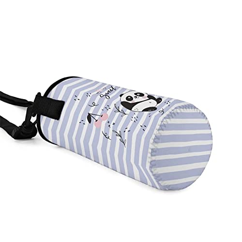 COEQINE Insulated Water Bottle Holder with Adjustable Shoulder Strap Portable Bottle Carrier Bag Case Pouch Cover for School Walking Gym Travel Hiking Print Cute Panda for Kids Adult - Image 3