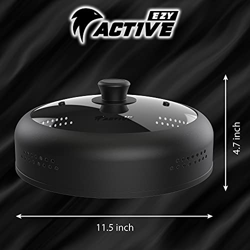 Image of Microwave Cover for Food, Silicone and Glass Splatter Guard Lid for 6-7-8-9-10-11-12 inch Plates & Bowls. By EZY ACTIVE.