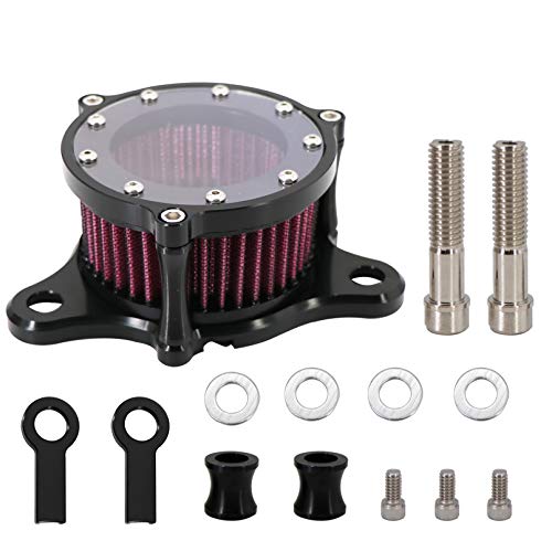 KIPA Air Cleaner Intake Filter System Kit For Sportster XL883 XL883N XL883R XL883P XL1200 XL1200L XL1200X Iron 883 Forty Eight XL1200X 2004-2016 Billet Aluminum CNC Machined Washable