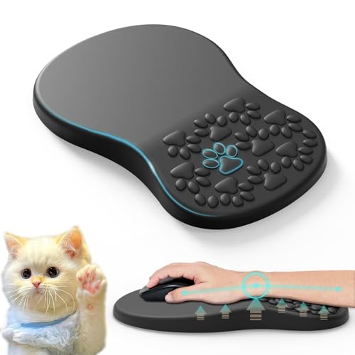 ailifeer Black Ergonomic Mouse Pad with Wrist Rest Support,Non-Slip PU Bottom and Memory F - image 2