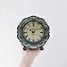 NIKKY HOME Table Top Clock, Vintage French Decorative Pewter Analog Desk Clock Battery Operated for Living Room Decor Shelf, Green