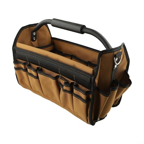 Electrician Tool Tote Bag, Heavy Duty Tool Bag With Waterproof Bottom Sponge Handle Multi-Pockets, for Electricians Technicians, Home DIY