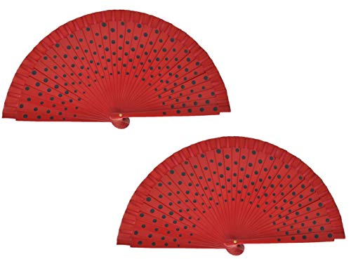 2 pièces Fan de flamenco espagnol Ventilateurs pliants Ventilateurs portables Ventilateurs en bambou Main tenant le ventilateur Éventail à main Espagne Fan de danseurs de flamenco