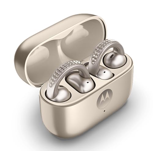 Image of Motorola Moto Buds Loop TWS (French Oak) | Open-Ear Design with Sound by Bose | 12mm Premium Drivers | 31H Playback, Fast Charge 10m=3H | CrystalTalk AI Dual Mics | IP54 | Lightweight Fit | BT 5.3