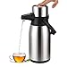 Airpot Jarra Térmica Termo, Bomba Café Y Té, Acero Inoxidable Aislamiento Al Vacío Termo Olla De Presión Casa Oficina Hotel Tetera (3L)