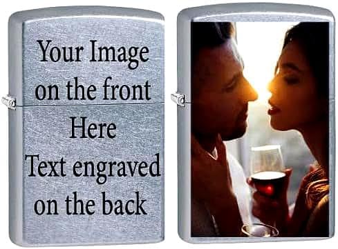 Zippo Personaliza tu imagen, foto o logotipo con impresión UV de Zippo para padrinos de boda, grabado en la parte posterior, regalo de Navidad,