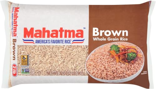 Image of Mahatma Whole-Grain Brown Rice, 2lb Bag, Stovetop or Microwave Rice, (Pack of 5)