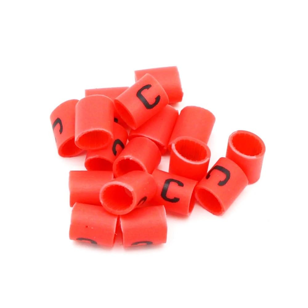 Zestaw czerwonych znaczników kablowych - 26 liter AZ i 10 cyfr 0-9 do zacisków rur o różnych średnicach przewodów - PVC - łatwe w użyciu - 1000 szt.(2.5mm2(4.0mm) Letter 1300pcs)