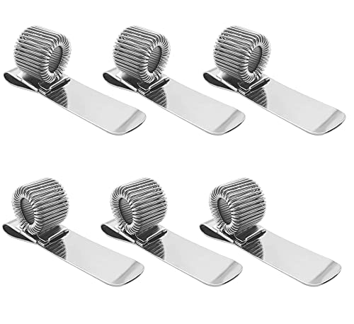 BOBOZHONG Clips de Soporte de Bolígrafo,6 Piezas Clips para portalápices Clip de Lápices Portalápices de Acero Inoxidable para portapapeles para portátil(2 Estilo)