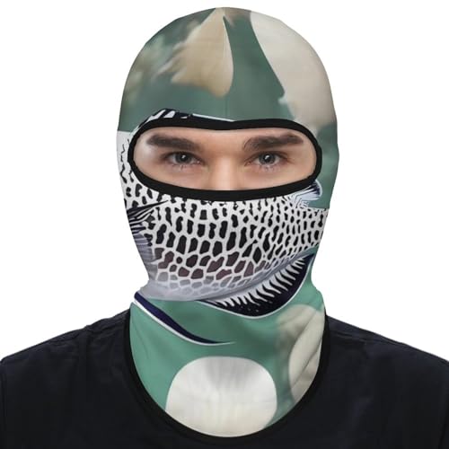 Balaclava para Hombres y Mujeres - Máscara de Esquí Blanca con Diseño de Peces Tropicales - Cubreboca Integral para Ciclismo miniatura 1