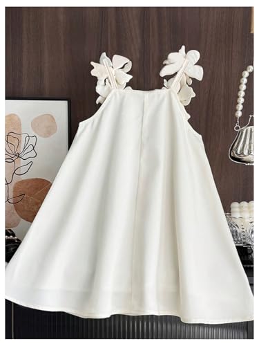 MakeMeChic Girl's 3D Floral A Line Cami Dress Ruffle Sleeveless Summer Mini Dresses2