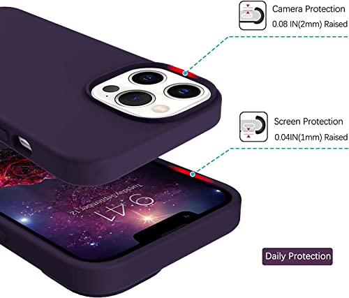 Image of DIZORO Microfiber Candy Case Compatible for iPhone 13 Pro 6.1 Inch Shockproof Slim Back Cover Liquid Silicone Case (Deep Purple)