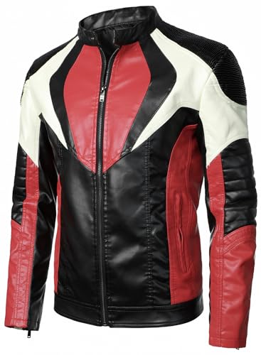 HOOD CREW Man’s Motorcycle Biker Jackets Stylish Design Faux Leather Jacket for Men2