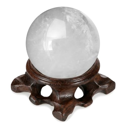 Image of DOITOOL Wooden Stand for Crystal Sphere Quartz Ball Holder Wood Display Stand Base Decorative Orb Egg Base for Crystal Ball Sphere Globe Stone