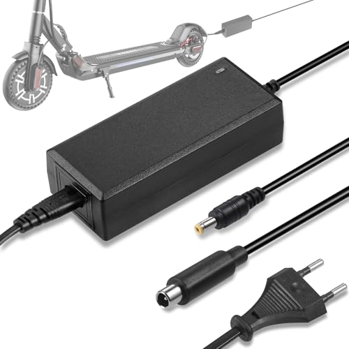 JIZZU Ladegeräte Für Scooter, 42V 2A, AC Netzteil Fahrrad Ladegerät, für 36V Akku Elektroroller E-Bike, für DC 5.5 mm 2.5 mm Anschluss, für Xiao mi/Ninebot/NovaMile/Aovo Einige Modelle