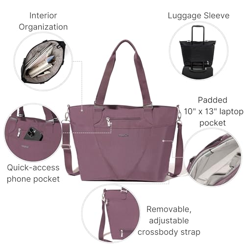 Image of Baggallini Avenue Tote - 12x18 Laptop Tote Bag for Women - Lightweight Work Travel Carry On Bag