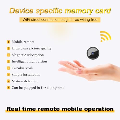 Cameras for Home Indoor Use. Baby Monitor. Spy Cam with Night Vision and Motion Detection Wireless Outdoor (1296p)