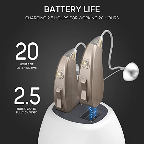 Coniler Hearing Aids Rechargeable, Noise Reduction & Adaptive Dual Directional Microphones, Smart Digital Hearing Amplifier With Charging Case For Seniors Chip Upgrade #TOP1