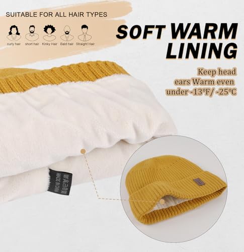 Image of Wmcaps Warm Beanie for Men Women, Fleece Lined Beanie Warm Winter Caps Unisex Fashion Knit Cuffed Cap