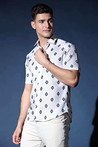 Image of Leriya Fashion Men's Rayon Shirt - Summer Button Down Shirts | Half Sleeve Printed |Formal |Casual Stylish (Available in Plus Size)