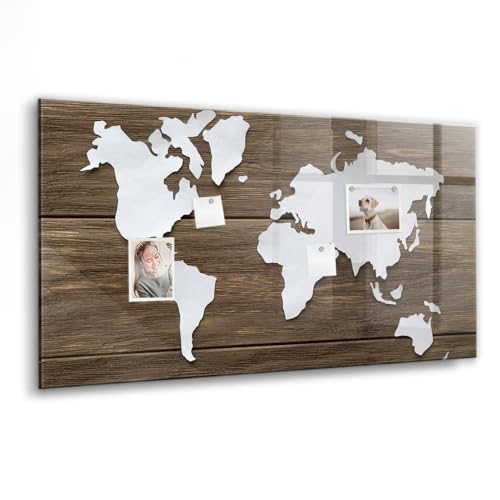 Whiteboard élégant carte du monde pour organiser l'espace de vie familial